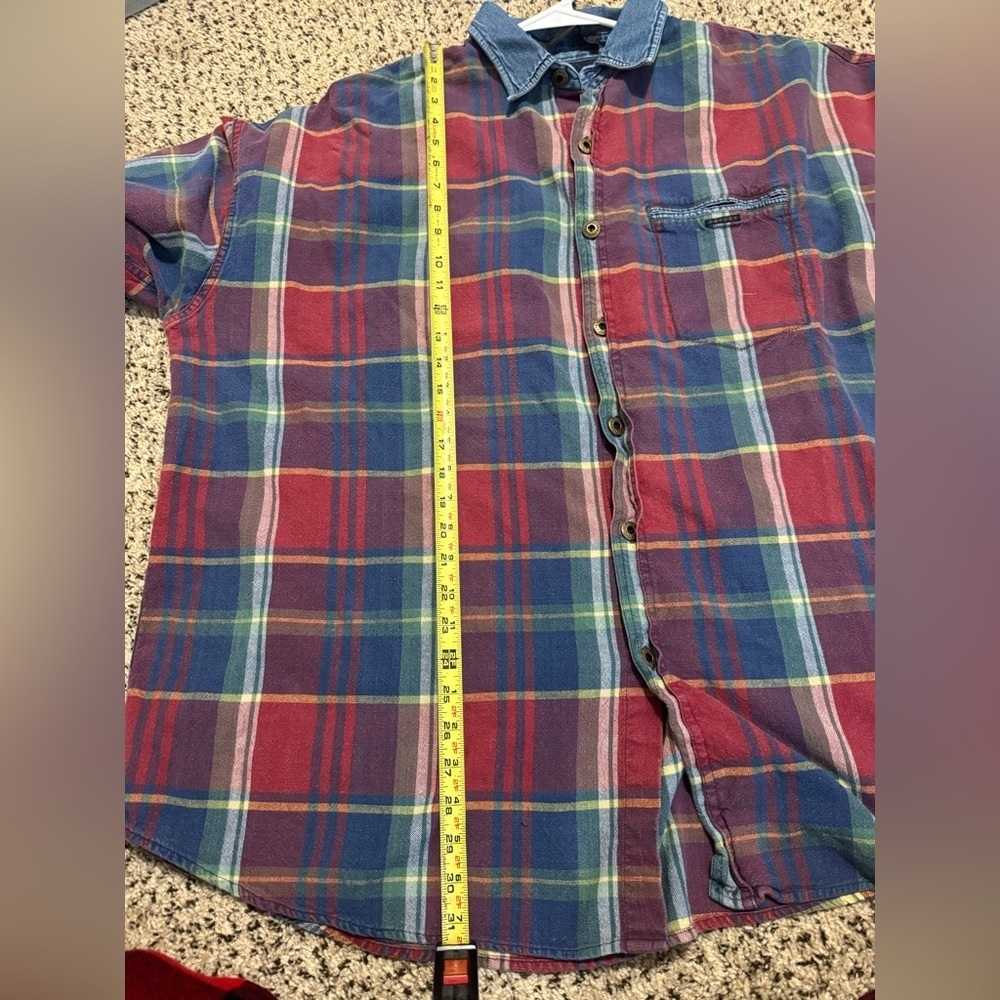 Vintage Fryday club 100% cotton Plaid Button-Up Shirt barn jacket size XL - Picture 9 of 10